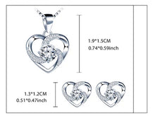 Load image into Gallery viewer, Silver Heart Necklace Set
