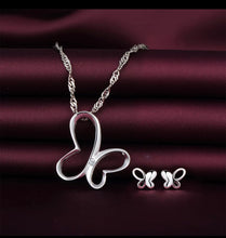 Load image into Gallery viewer, Silver Butterfly Necklace Set
